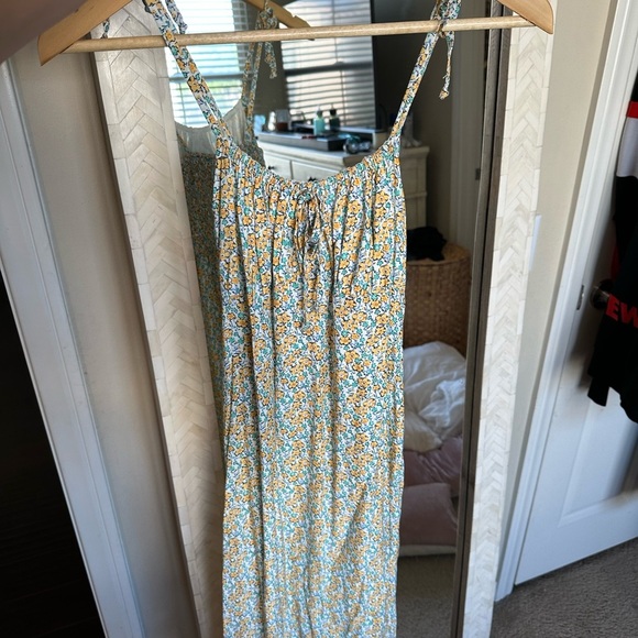 Faithfull the Brand Blue and Brown Midi Dress - Picture 2 of 8